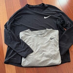 Nike Men's Long Sleeve Shirts - Black and Gray